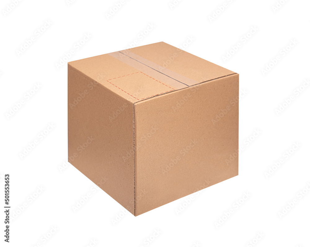 Cardboard box isolated on a white background