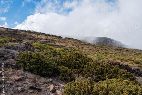 rocky and mountainous terrain along haleakala highway