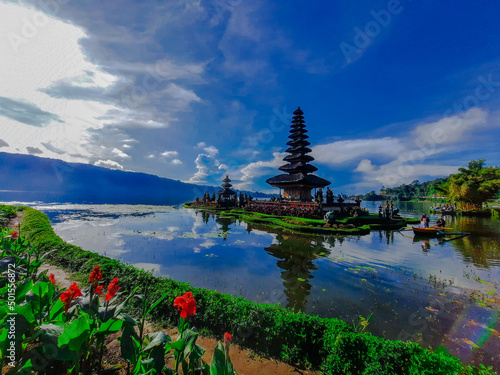 One of the temples that became the icon of the island of Bali "Ulun Danu Beratan Temple"