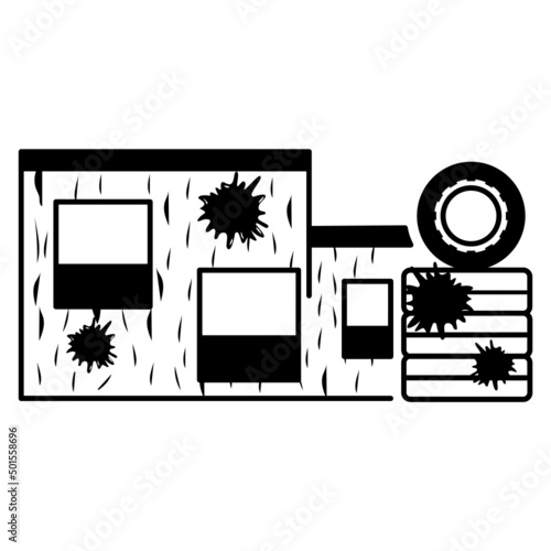 Paintball playing field Concept, Game Terrain vector icon design, Shooting sport symbol, extreme sports Sign, skeet shooting and trapshooting stock illustration