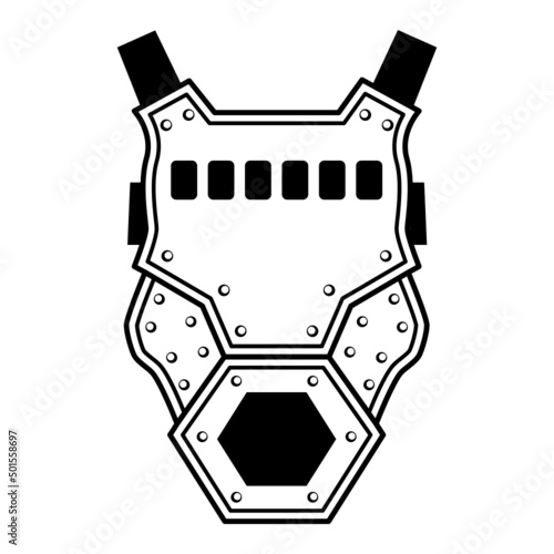 paintball pads Concept, chest protection padding vector icon design, Shooting sport symbol, extreme sports Sign, skeet shooting and trapshooting stock illustration