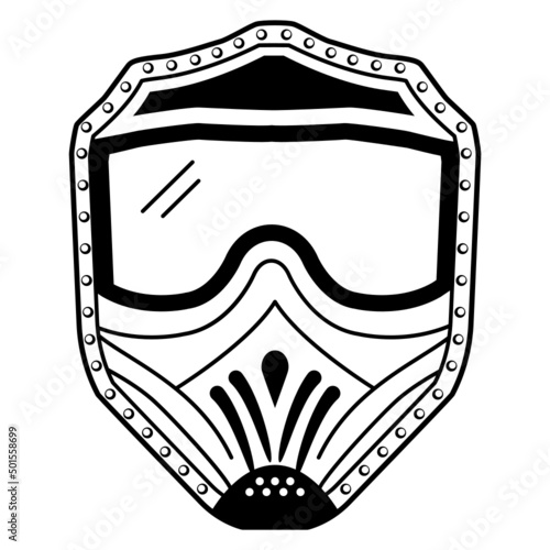 paintball goggle Concept, Mask or Headwear vector icon design, Shooting sport symbol, extreme sports Sign, skeet shooting and trapshooting stock illustration