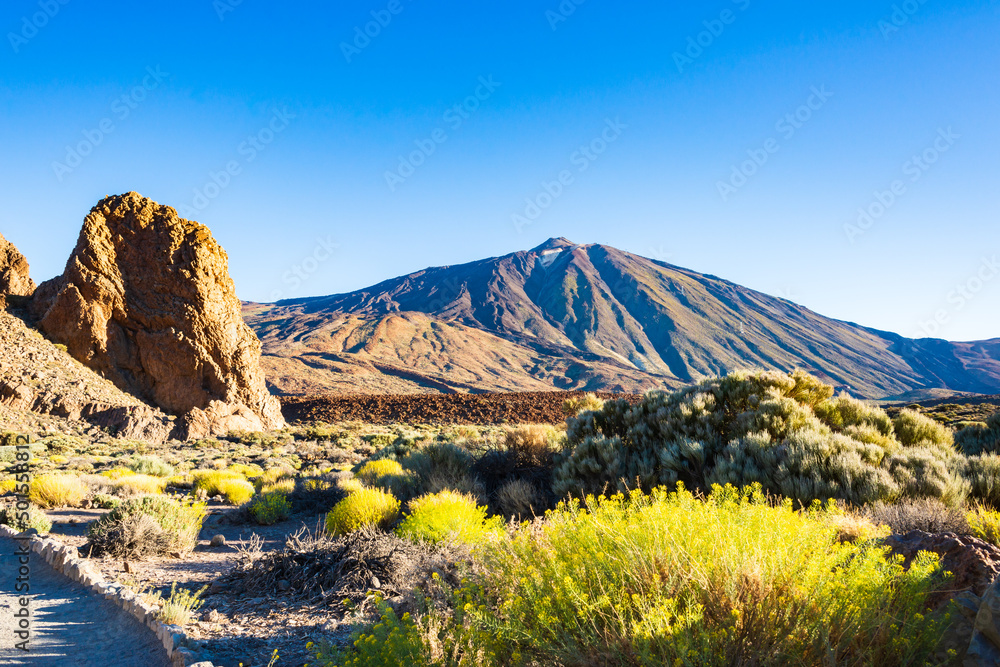 Beliebtes Ausflugsziel El Teide Vulkan auf der kanarischen Insel Teneriffa, Spanien