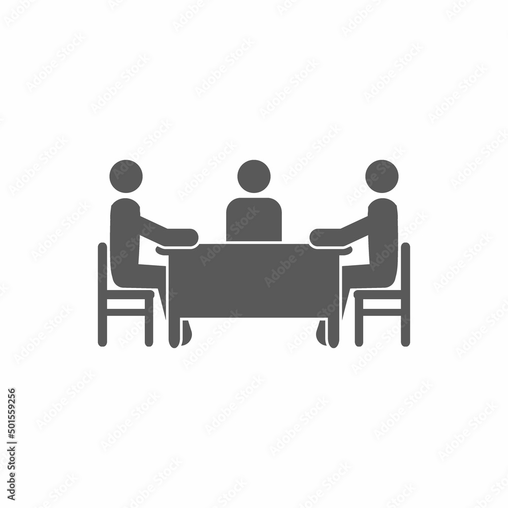 vector illustration of flat design meeting people icon. vector illustration of flat design meeting people icon.