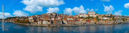 Porto, Portugal - november 9 2022 - View over. the old town and the Duoro river
