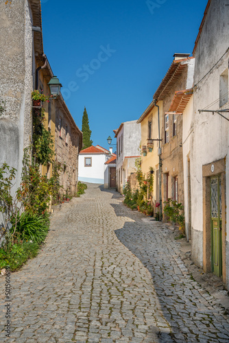 Almeida, Portugal - november 7 2022 - Empty street in the hsitoris town of Almeida © ivoderooij