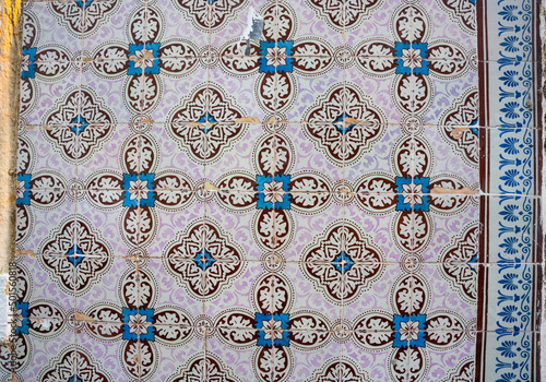 Authentic tiles in Lisbon Portugal