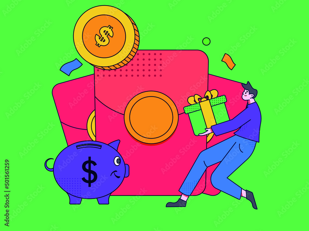 Naklejka premium Business finance vector creative concept illustration 