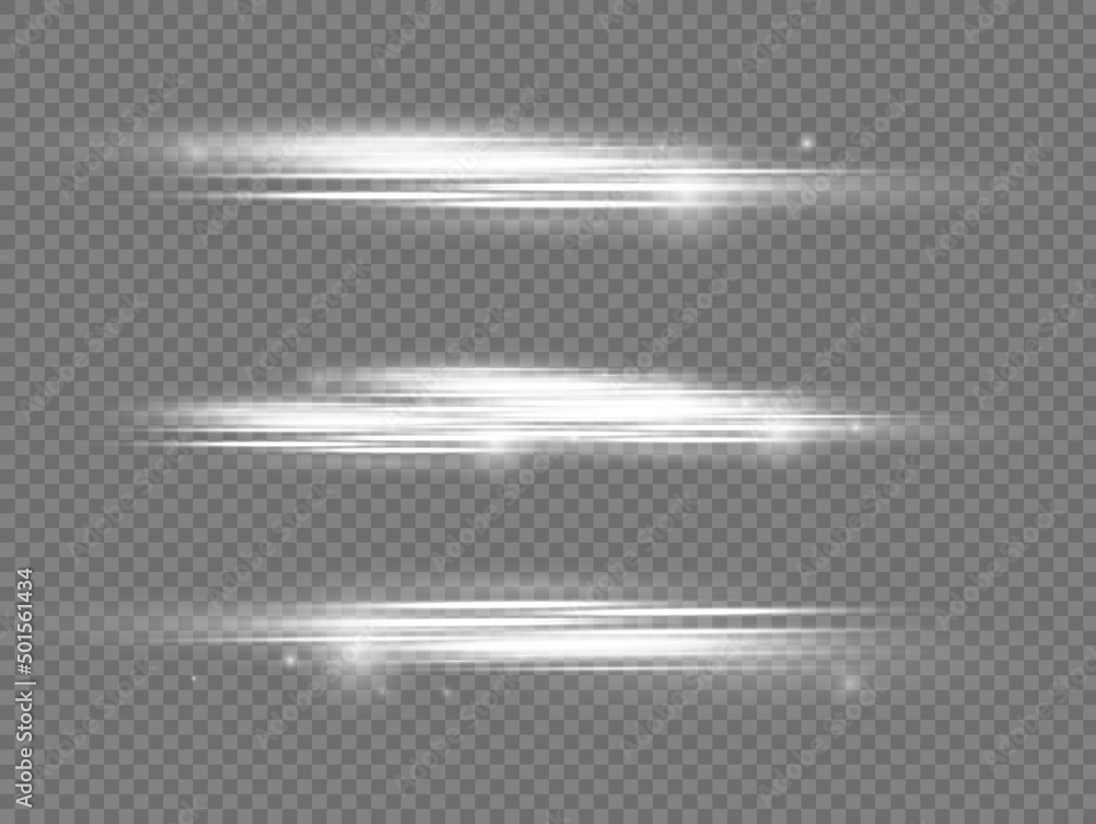 white horizontal beams, rays light, glowing line