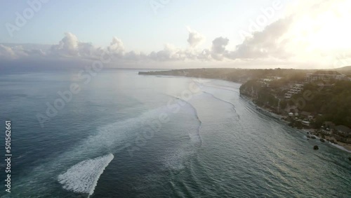 aerial sunset view of Nusa Lembongan holiday travel destination in bali island Indonesia tropical paradise in Asia  photo
