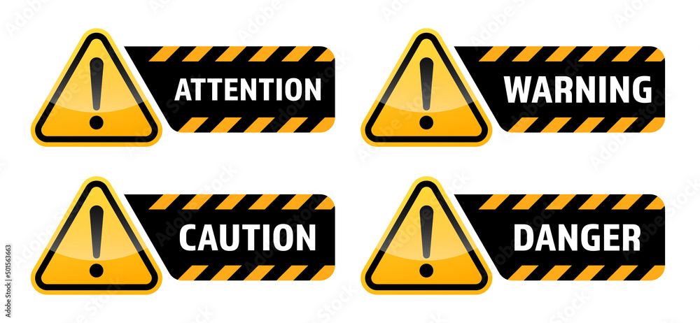 Warning vector signs Attention sign warning sign caution sign Warning vector signs Attention sign warning sign caution sign