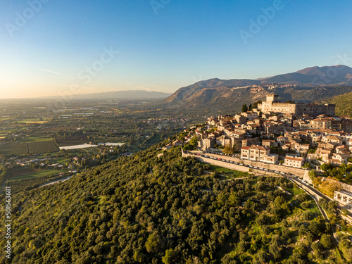 Obraz na plátně Sermoneta, Lazio, Italy. Aerial drone view.