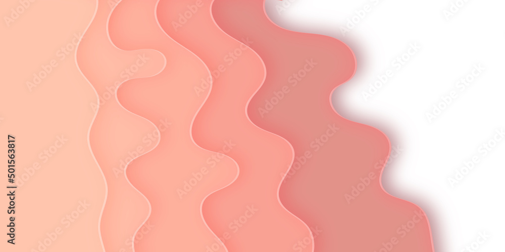 Vector illustration of a colorful paper cut banner. Bright colors and soft waves. Background with effective wave layers. Abstract layout design for flyers, web banners or your personal design.