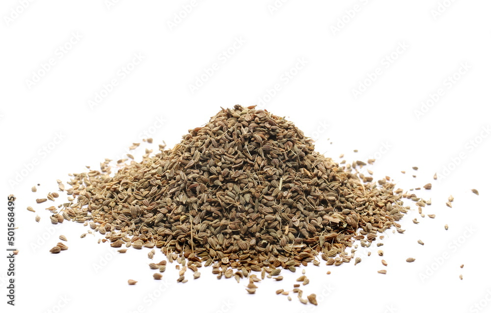 Anise seeds spice (Pimpinella anisum) isolated on white Anise seeds spice (Pimpinella anisum) isolated on white
