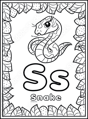 coloring page, alphabet english for kids