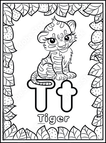 coloring page, alphabet english for kids