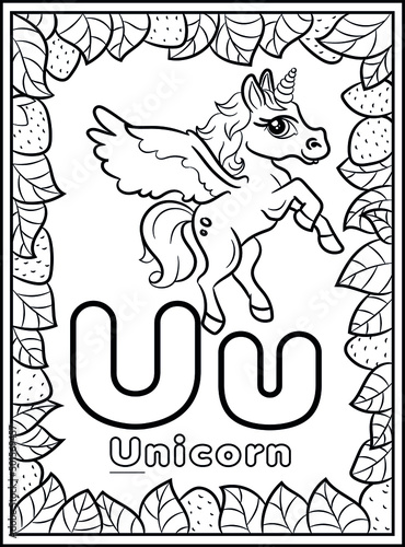 coloring page, alphabet english for kids