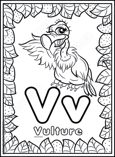 coloring page, alphabet english for kids