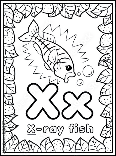 coloring page, alphabet english for kids