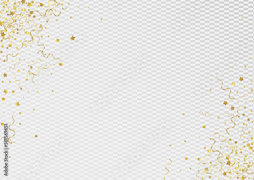 Yellow Confetti Party Vector Transparent
