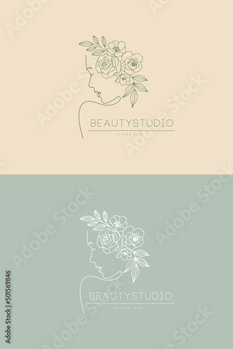 Abstract Floral Woman Beauty Natural Girl Fashion And Feminine Logo