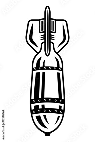 Air bomb vector illustration in vintage monochrome style isolated on white background