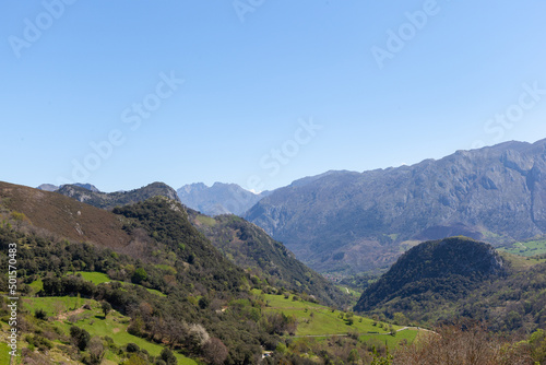 View of the "Naranjo de Bulnes" peak from Sotres, Spain