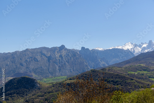 Mountain landscape view from the village of Sotres, Spain