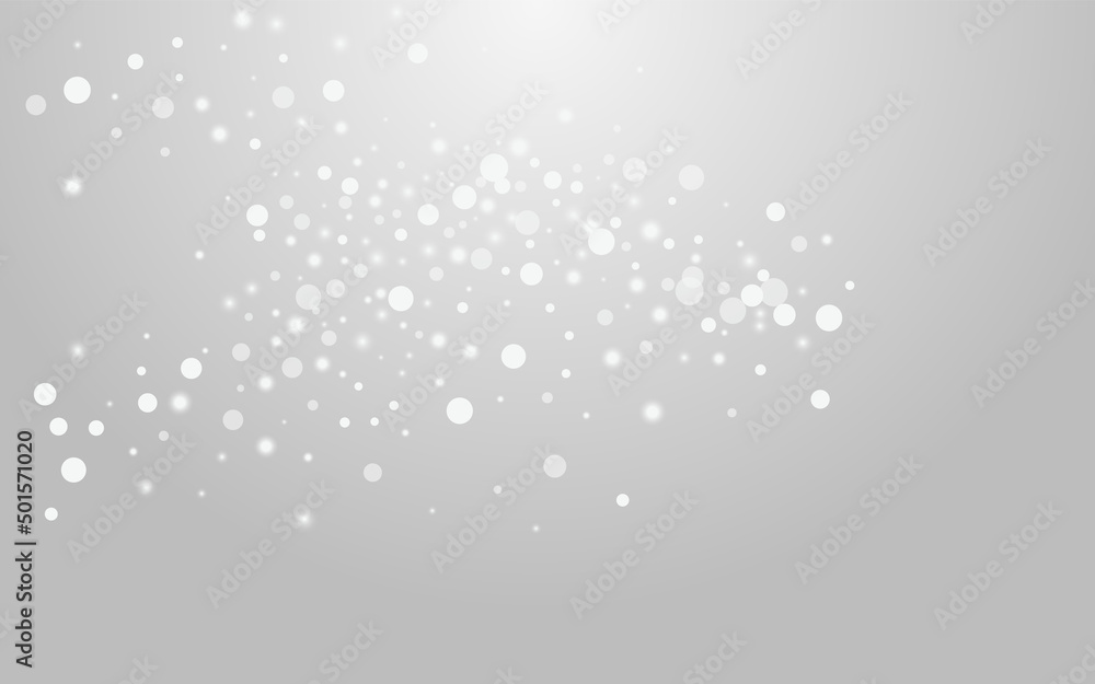 White Confetti Vector Grey Background. Grey