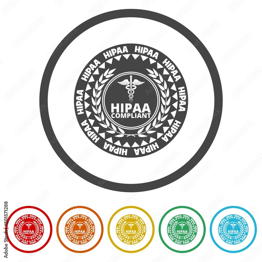 HIPAA The Health Insurance Portability and Accountability Act icon. Set icons colorful HIPAA The Health Insurance Portability and Accountability Act icon. Set icons colorful