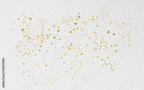 Gold Confetti Party Vector Transparent