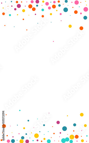 Multicolored Confetti Flying Vector White