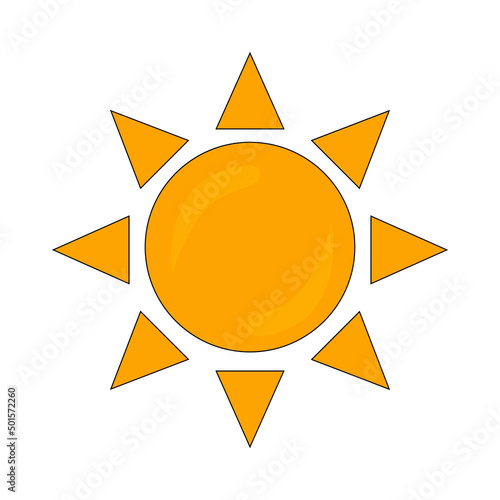 Yellow sun. Russian symbol holiday spring Shrovetide. Ornamental doodle vector illustration for printing, backgrounds, covers, packaging, greeting cards, posters, stickers and textile