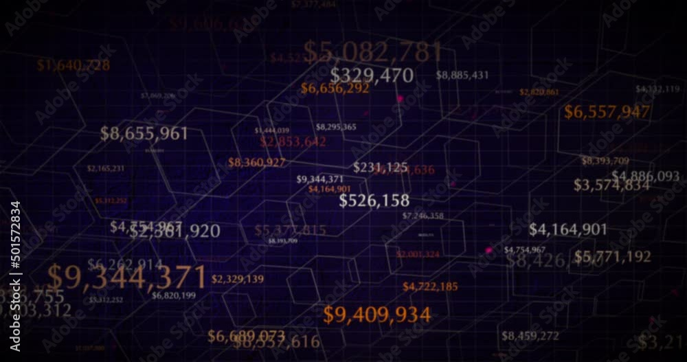 Animation of a graph representing financial gains and losses.