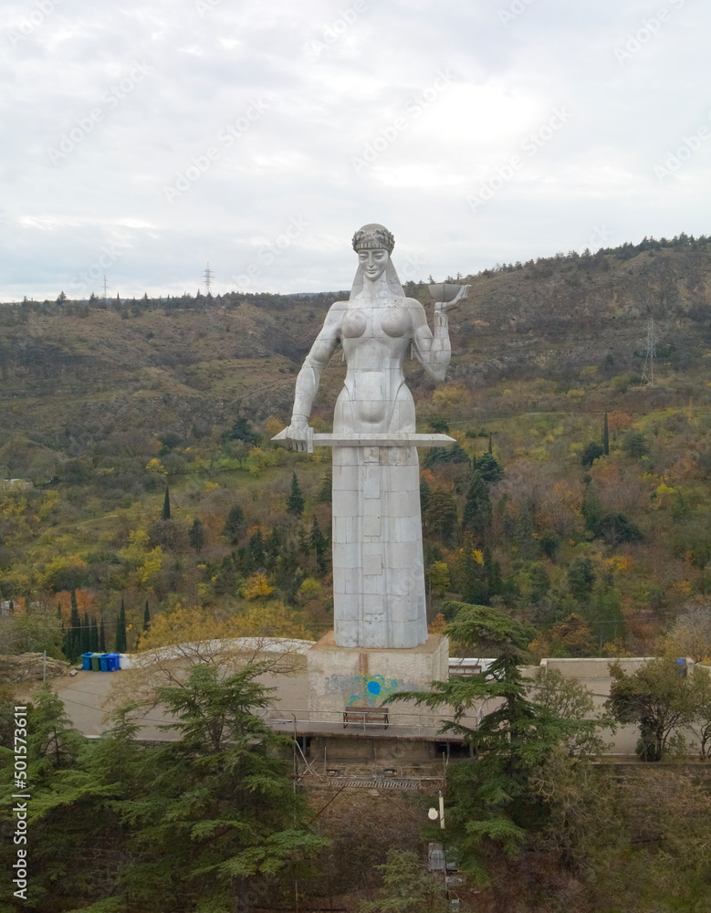 Monument on the mountain in Tbilisi