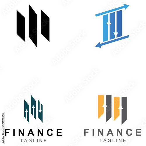 Financial business logo or financial graphic logo.Logo for financial business results data.With icon design vector template illustration.