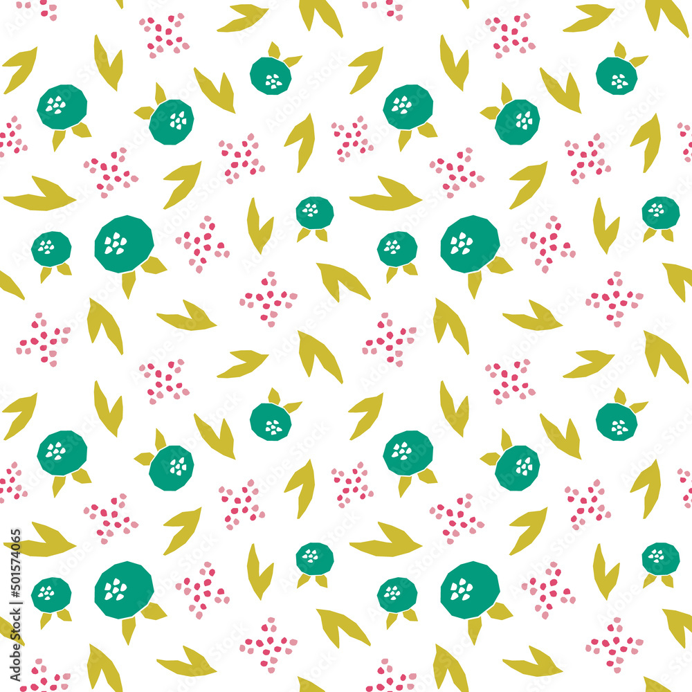Abstract botanical seamless pattern. Simple flower shape Abstract botanical seamless pattern. Simple flower shape