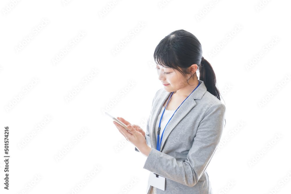 Young business person with a calculator Young business person with a calculator
