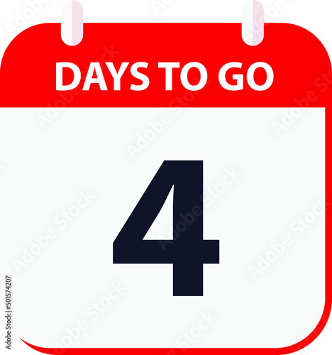 days to go last countdown icon 4 days go vector image.