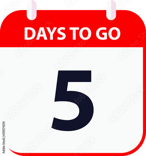days to go last countdown icon 5 days go vector image.