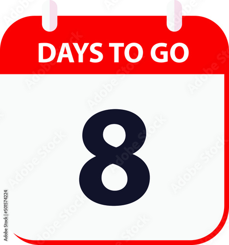 days to go last countdown icon 8 days go vector image.