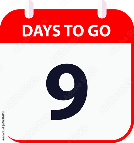 days to go last countdown icon 9 days go vector image.