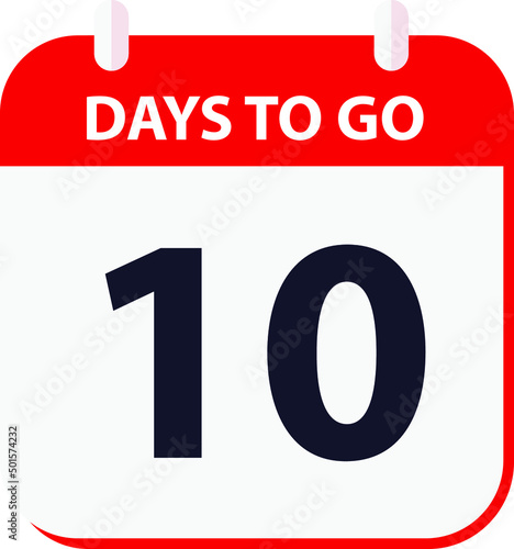 days to go last countdown icon 10 days go vector image.