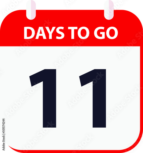days to go last countdown icon 11 days go vector image.