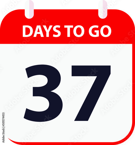 days to go last countdown icon 37 days go vector image.