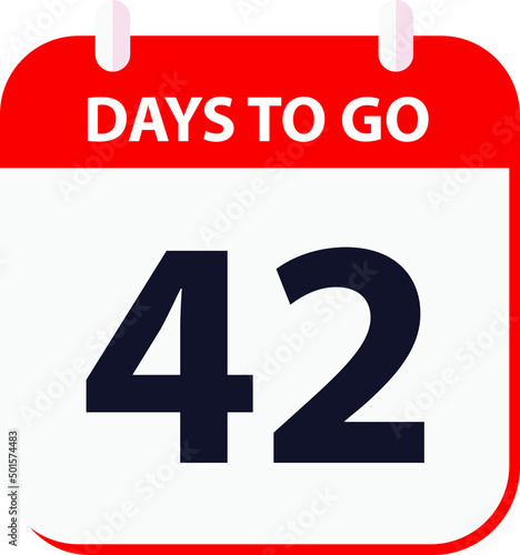 days to go last countdown icon 42 days go vector image.