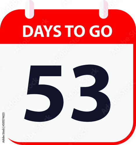 days to go last countdown icon 53 days go vector image.