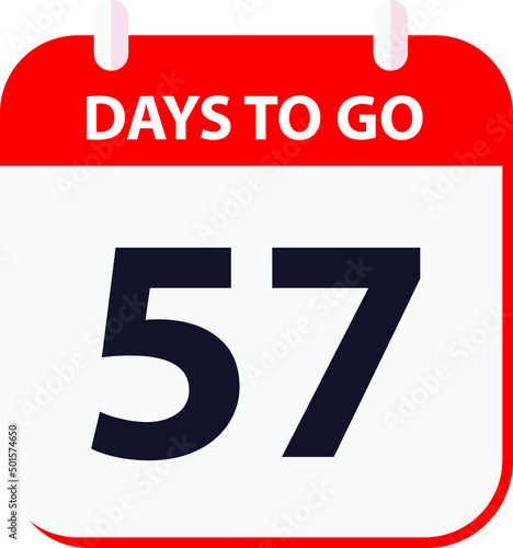 days to go last countdown icon 57 days go vector image.