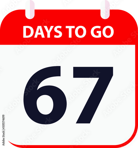 days to go last countdown icon 67 days go vector image.