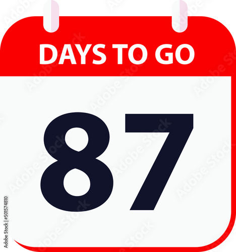 days to go last countdown icon 87 days go vector image.
